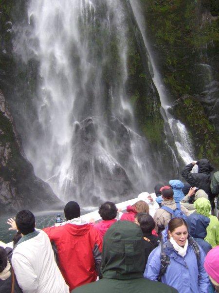 Stirling Falls, 150 metres high. Milford Sound cruise. South Island, New Zealand